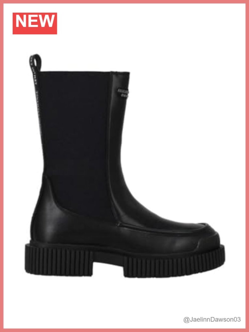 Armani Exchange Chunky Lug Sole Ankle Boots Rubber